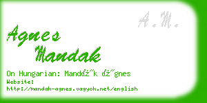 agnes mandak business card